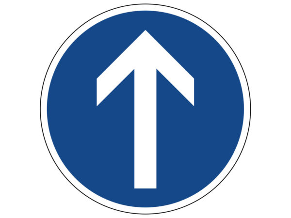 Verkehrszeichen 209 30 Vorgeschriebene Fahrtrichtung Geradeaus Radfahrausbildung Grundschule